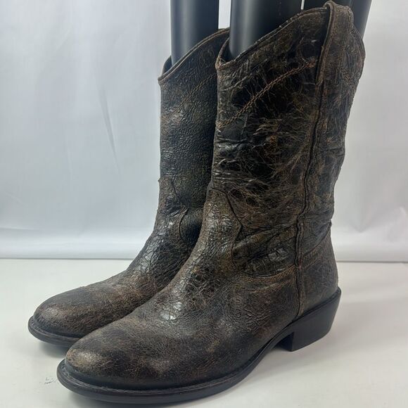 Steve Madden Distressed Brown Leather Women's Western Boots - Picture 8 of 16